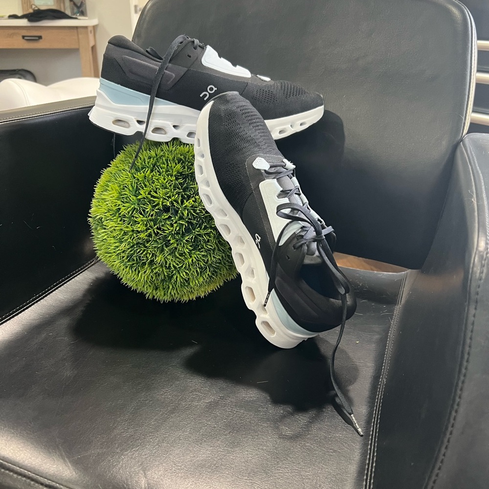 On Running Kids Black and White Athletic Sneakers